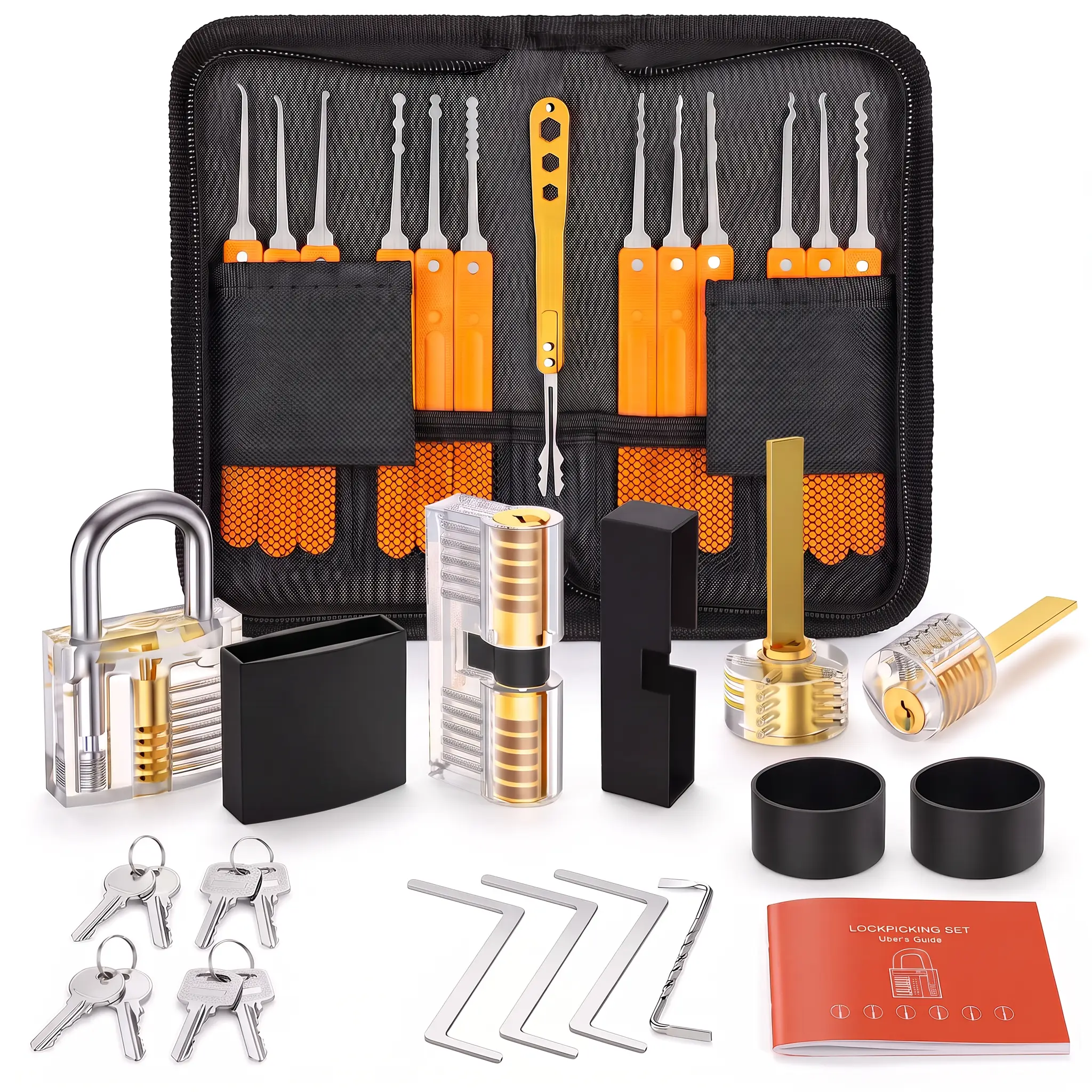 PickCraft Workshop Kit with all tools, four practice locks, covers and keys